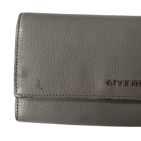 Givenchy Pandora Continental Wallet Pebbled Leather Gray - Picture 9 of 13